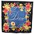 Christian Dior floraler Seidenschal Schwarz Blau Auth am12095M