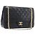 Borsa a mano CHANEL Matelasse con catena in pelle d'agnello nera e oro CC Auth yk20843V Nero D'oro