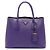 Borsa Double Satchel Prada Medium in Pelle Saffiano Viola Porpora