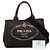 Borsa Tote Satchel Prada Small Canvas Canapa Logo Nera Nero - vista 7