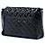 Borsa a tracolla Chanel CC in pelle d'agnello matelassé e vernice nera con catena Bijoux Nero - vista 2