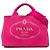 Borsa Tote Satchel Prada Small Canvas Canapa Logo Rosa