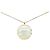 Collana Chanel CC placcata oro con pendente rotondo in resina a righe e strass D'oro - vista 2