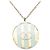 Collana Chanel CC placcata oro con pendente rotondo in resina a righe e strass D'oro - vista 3