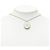 Collana Chanel CC placcata oro con pendente rotondo in resina a righe e strass D'oro - vista 6