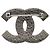 Spilla Chanel CC in smalto e ottone nera Nero - vista 3