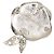 Spilla Chanel CC in ottone smaltato argento con strass e camelia - vista 2