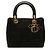 Borsa Lady Dior Medium in camoscio Cannage nera Nero