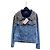 Miu Miu Jeansjacke Blau mit Kristallbesatz Mehrfarben