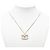 Collana con pendente Chanel CC in ottone e strass dorato D'oro - vista 7