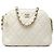 Weiße Chanel Mini CC Quilted Caviar Dome Clutch Umhängetasche mit Kette