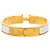 Bracciale Hermès Clic H Narrow in smalto dorato PM D'oro - vista 3