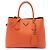 Prada Medium Saffiano Cuir Double Handle Satchel Orange