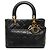 Borsa Lady Dior Medium in pelle d'agnello Cannage nera Nero