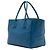 Borsa Shopping Tote Satchel Prada in vitello morbido blu con tasca frontale - vista 2