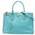 Borsa Blue Prada Medium Saffiano Lux Galleria Double Zip Satchel