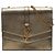 Borsa a tracolla Sulpice Medium in pelle metallizzata monogrammata marrone Saint Laurent