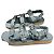 Sandali Chanel in Tweed Verde con Fibbia con Strass
