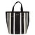 Balenciaga Barbes East West Shopper Tote Striped Leather Medium Nero