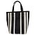 Balenciaga Barbes East West Shopper Tote Striped Leather Medium Nero - vista 2