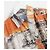 Prada Hemdenkleid mit Mittelmeer-Print Schwarz Weiß Orange Grau - Ansicht 4