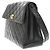 Chanel Vintage CC Square Flap Quilted Lambskin Medium Nero - vista 3