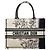 Borsa Book Tote Dior Medium in tela bianca con ricami floreali Bianco