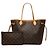 Borsa Tote Louis Vuitton Monogram Neverfull MM Marrone - vista 7