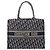 Borsa a tracolla Christian Dior Book Tote Medium Oblique Canvas in blu navy
