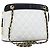 CHANEL Matelasse Chain Shoulder Bag Leather White Gold CC