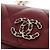 CHANEL Matelasse Shoulder Bag Calf Skin Silver Bordeaux CC - vista 17