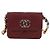 CHANEL Matelasse Shoulder Bag Calf Skin Silver Bordeaux CC - vista 2