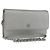 CHANEL Chain Wallet Shoulder Bag Leather Silver CC