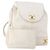 CHANEL Triple Coco Backpack Caviar Skin White Gold CC