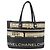 CHANEL Central Station Tote Bag PVC Canvas Black Silver CC
