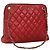 CHANEL Matelasse Chain Shoulder Bag Lamb Skin Red Gold CC