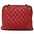 CHANEL Matelasse Chain Shoulder Bag Lamb Skin Red Gold CC - vista 13