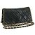 CHANEL Chain Shoulder Bag Leather Black CC