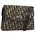 Christian Dior Trotter Canvas Shoulder Bag Navy Gold