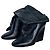 Stivali Dior in pelle nera con risvolto Nero