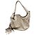 Gucci Bolso de mano de cuero blanco con flecos y detalles de bambú