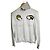 Love Moschino Baumwollpullover mit Sonnen- und Regenbogen-Patches Weiß