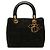 Dior Black Medium Suede Cannage Lady Dior Nero