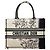 Dior Book Tote Medium in tela bianca con ricami floreali Bianco Crudo