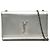 Saint Laurent Silver Medium Metallic Grain De Poudre Monogram Kate Crossbody Argento