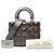 Dior Gray Small Metallic Lambskin Cannage My ABCDior Lady Dior Marrone Grigio antracite - vista 9