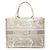 Dior Book Tote Dioriviera Toile de Jouy bestickt aus grauem Canvas, Größe Medium Braun