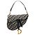 Borsa Saddle Dior in tela Oblique blu