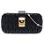 Clutch con catena Miu Miu in nappa matelassé nera con cristalli Nero