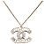 Collana con pendente Chanel Gold CC in ottone e strass D'oro - vista 2